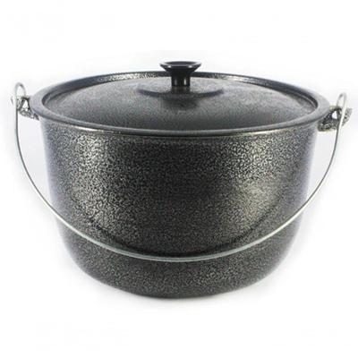 Caldeirão Alumínio Alça Galvanizada 24Cm Preto.