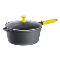 Caçarola Ferro Cabo Silicone Amarelo Tampa Vidro 1,7L 18Cm - 1