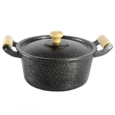Caçarola Panela Reta Craqueada De Alumínio 16Cm Preto
