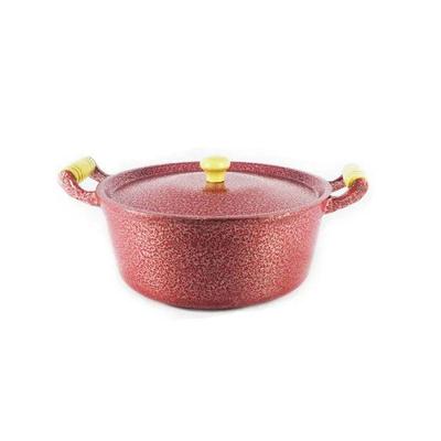 Caçarola Panela Reta Craqueada De Alumínio 34Cm Vermelho