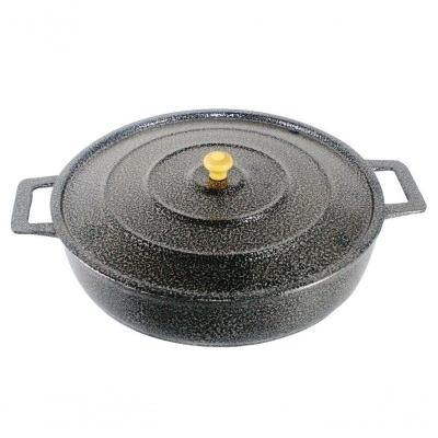 Frigideira Panela Alça De Alumínio Craqueada 36Cm Preto