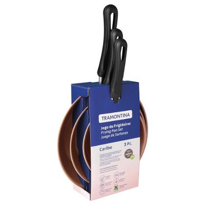 Jogo De Frigideiras Tramontina Caribe Interno Antiaderente P