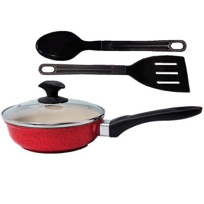 Frigideira Vermelha Antiaderente Marmorizado Talher 02 Cb 24