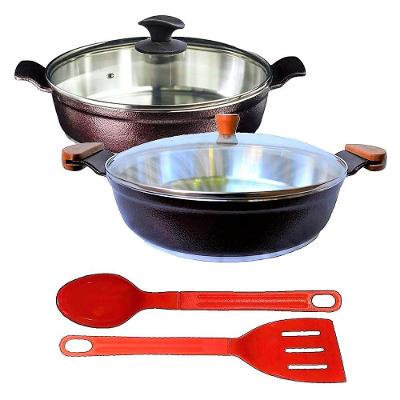 Jogo Frigideiras Antiaderente Usinado Aa E Am 30Cm T03 N09