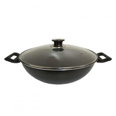 Panela Frigideira Wok Antiaderente C/tampa 30cm Grafite Over