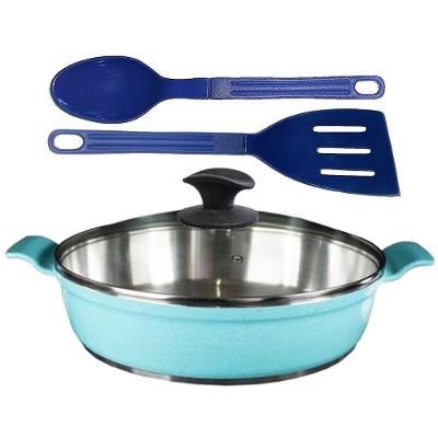 Frigideira Azul Turquesa Alumínio Usinado Talher 01 Aa 30cm