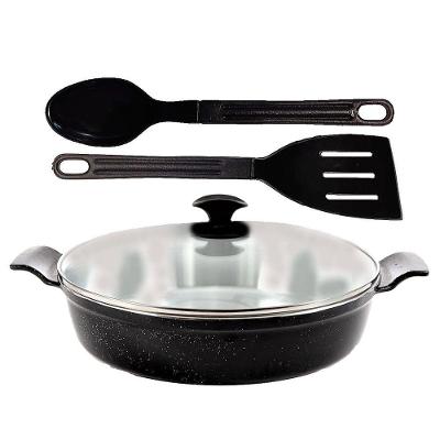 Frigideira Preto Liso Alumínio Usinado Talher 02 Aa 30cm