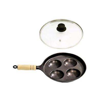 Frigideira Frita 04 Ovos Antiaderente Cabo Tampa Vidro 23cm.