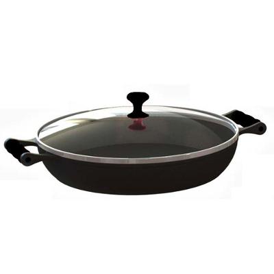 Frigideira Paella Com Alças De Silicone Preto E Tampa 36 Cm.