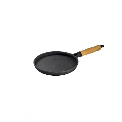 Frigideira Ferro Cabo Madeira Para Tapioca Ou Omelete 18Cm
