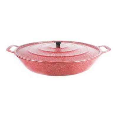 Frigideira Panela Alça De Alumínio Fundido Craqueada 30Cm Cor Vermelho