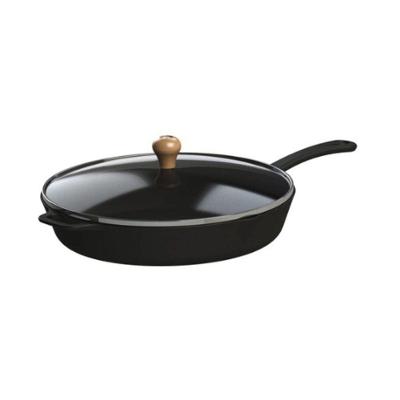 Frigideira Gourmet Cabo Ferro Tampa Vidro Libaneza 26 Cm