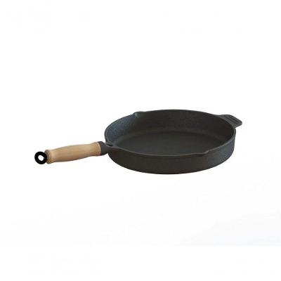 Frigideira Ferro Fundido Sem Tampa Cabo Madeira 2,1 Lts 26Cm.