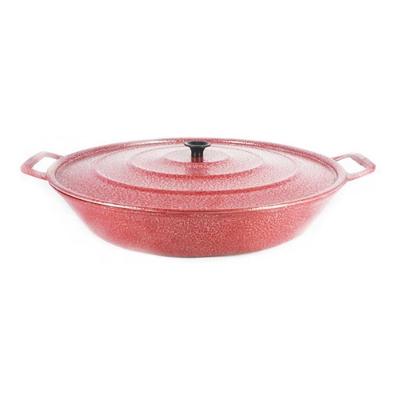 Frigideira Panela Alça De Alumínio Craqueada Vermelha 30Cm.