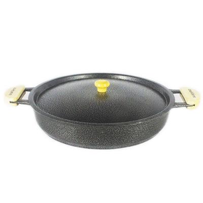 Frigideira Alumínio Fundido Craqueada Alça Meia Lua 45Cm Cor Preto