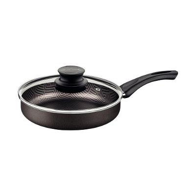 Frigideira Reta Paris 22cm 1,7l Antiaderente Starflon Max Chumbo Com Tampa De Vidro