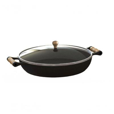 Frigideira Ferro Fundido Alças Madeira 2,5 Litros 28 Cm