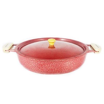 Frigideira Alumínio Fundido Craqueada Alça Meia Lua 28Cm Cor Vermelho