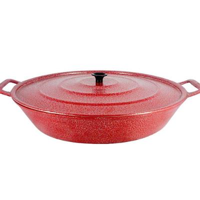 Frigideira Alça de Alumínio Fundido Craqueada Vermelha 36cm