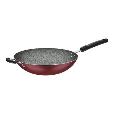Wok Loreto Alumínio Revestimento Antiaderente Starflon Cabo Baquelite Vermelha 32 Cm 4,4l