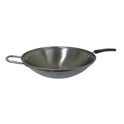 Frigideira Panela Wok Aço Inox Tacho Chinês Funda 38cm 4l.