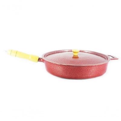 Frigideira Alumínio Fundido Cabo De Madeira 20Cm Vermelho