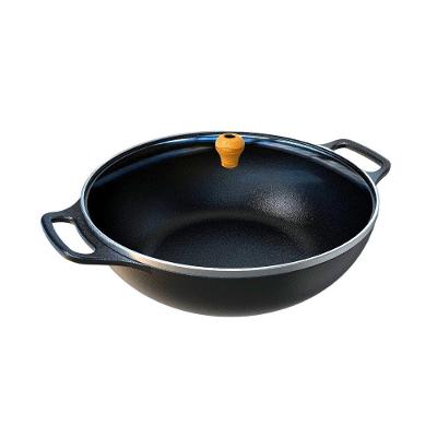 Panela Frigideira Wok 2 Alças De Ferro Fundido Tv Pm 36cm.