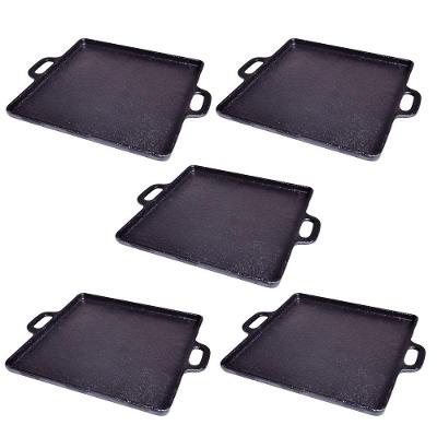 Kit 5 Bifeteira De Ferro Lisa Quadrada Alça Ferro 30X30Cm