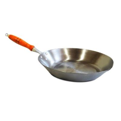 Frigideira Aço Carbono 1mm Cabo Madeira Fritura 3000ml 35cm.