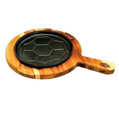Chapa Petisco Redonda Copa 2022 Ferro Suporte Madeira 20X4Cm