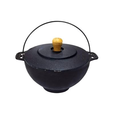 Panela Polenteira De Ferro Fundido Com Tampa Ferro 26Cm 5L