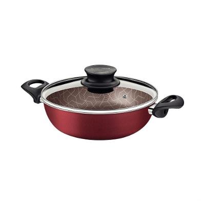 Fritadeira Multiuso Paris Antiaderente Starflon Max Vermelho Com Tampa De Vidro 24 Cm 2,8