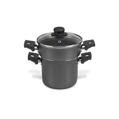 Cozi Vapor Cuscuzeira Grafite 14 Cm 1,2 L Em Alumínio Com Revestimento Antiaderente Multiflon