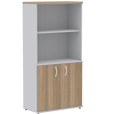 Armário Misto Pe25 Pandin 79,20cm Noce Naturalle E Branco Com Duas Portas E Prateleira Superior