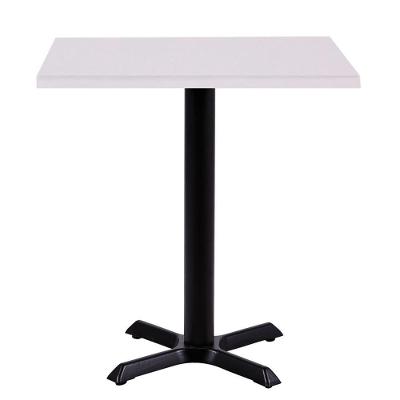 Mesa ômega Em Ferro Preto Pintura 74 Cm (altura) Com Tampo Em Mdp Quadrado 80 Cm Branco