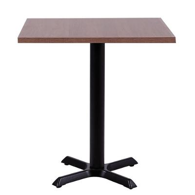 Mesa ômega Em Ferro Preto Pintura 74 Cm (altura) Com Tampo Em Mdp Quadrado 60 Cm Imbuia