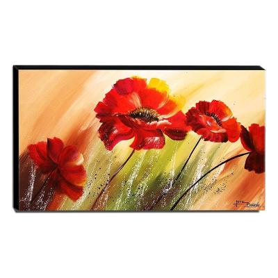 Quadro De Pintura Papoulas 60X105Cm-1533