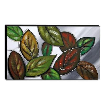 Quadro De Pintura Folhagens 60X105Cm-1135