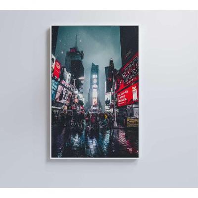 Quadro Times Square 60x40 Cm Tecido Canvas
