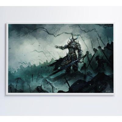 Quadro Jogo Warcraft 90x60 Cm Adesivo Fotográfico
