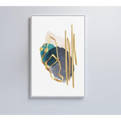 Quadro Abstrato Linhas Douradas 80x120 Cm Tecido Canvas