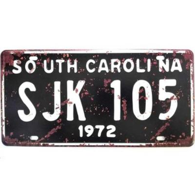 Placa Decorativa de Carro Antiga Metálica Vintage South Carolina Lorben GT414-16 
