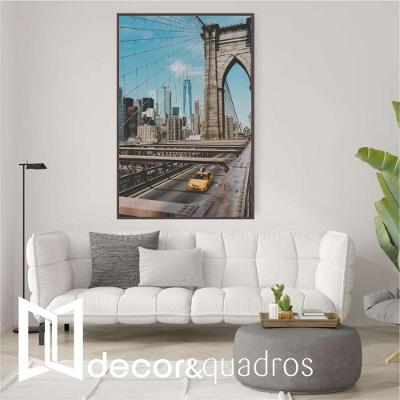 Quadro Ponte Brooklyn Bridge 40x60 Cm Tecido Canvas