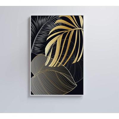 Quadro Folhas Douradas 3 40x60 Cm Adesivo Fotográfico