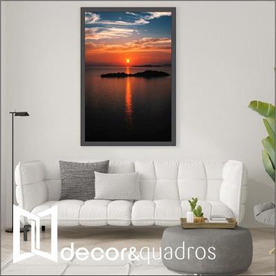 Quadro Por Do Sol No Mar 2 80x120 Cm Tecido Canvas