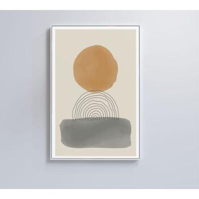 Quadro Abstrato Circulo E Retângulo 90x60 Cm Tecido Canvas