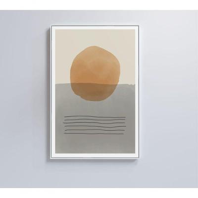 Quadro Abstrato Circulo E Linhas 90x60 Cm Tecido Canvas