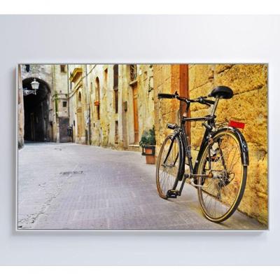 Quadro Bicicleta Clássica Na Viela 120x80 Cm Tecido Canvas