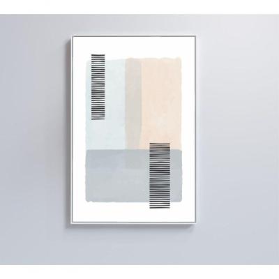 Quadro Abstrato Rosa E Azul 2 40x60 Cm Tecido Canvas