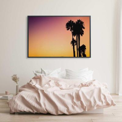 Quadro Fim De Tarde Palmeiras 120x80 Cm Tecido Canvas